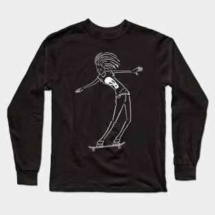 Minimal Skate Punk Girl Long Sleeve T-Shirt